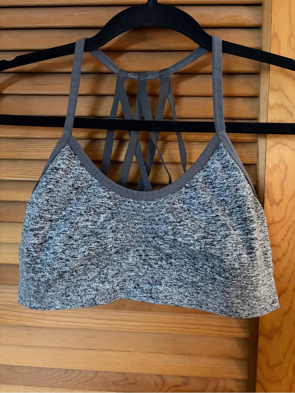 Betsey Johnson sports bra strappy back in grey size L